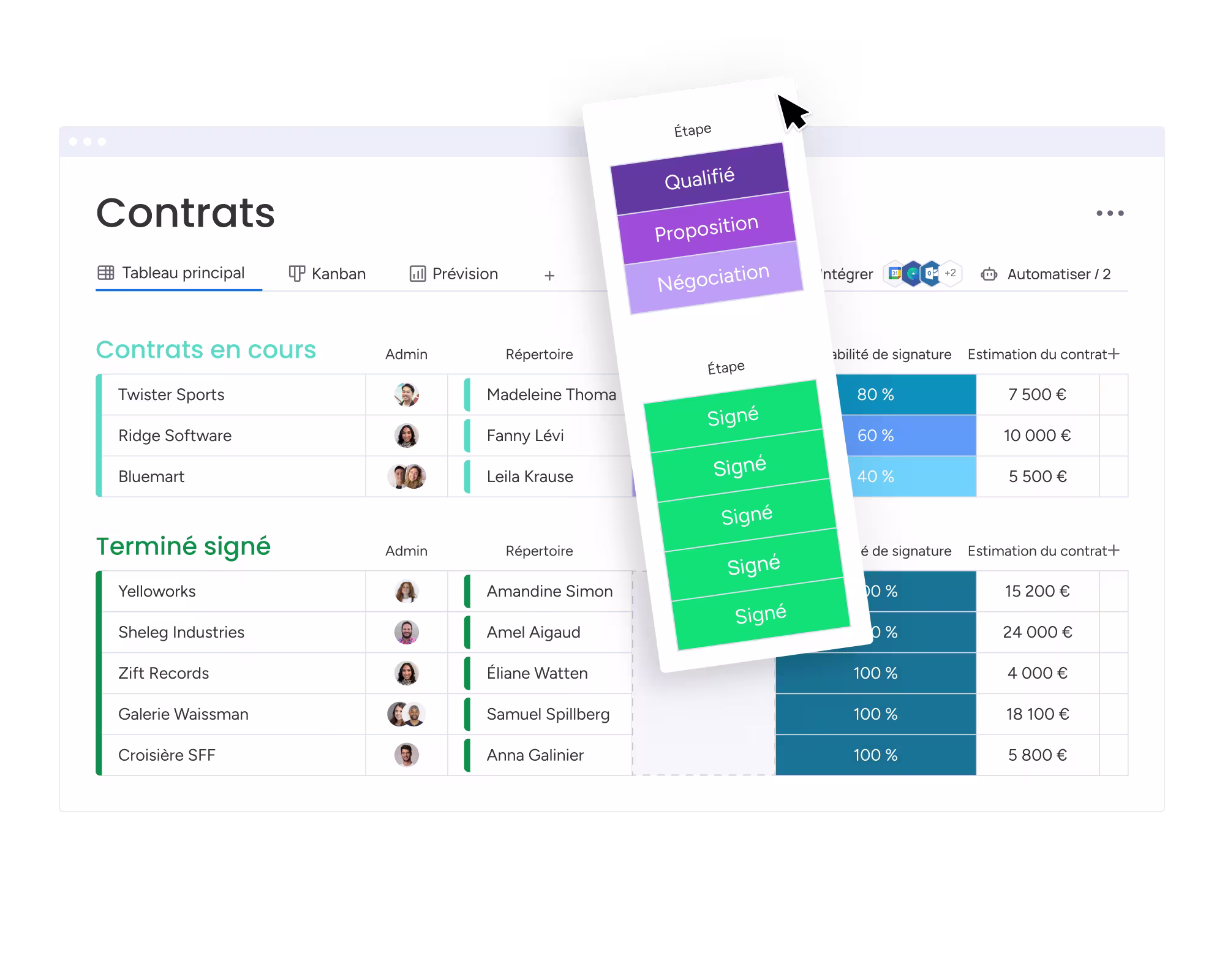 monday CRM en images