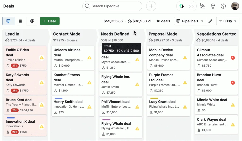 Pipedrive en images