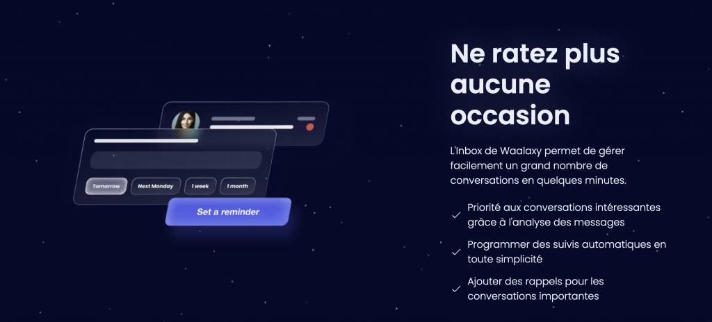 Interface de Waalaxy