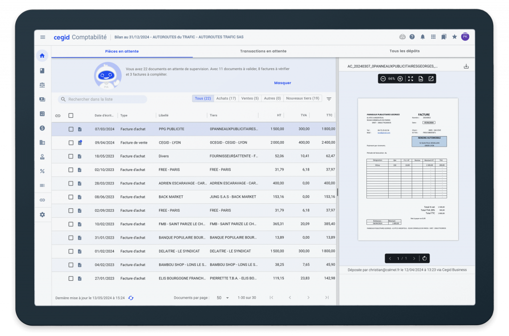 Interface de Cegid Comptabilité