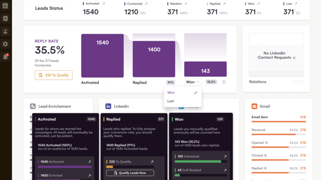 Interface de LAGrowthMachine