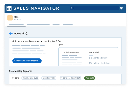 Interface de LinkedIn Sales Navigator