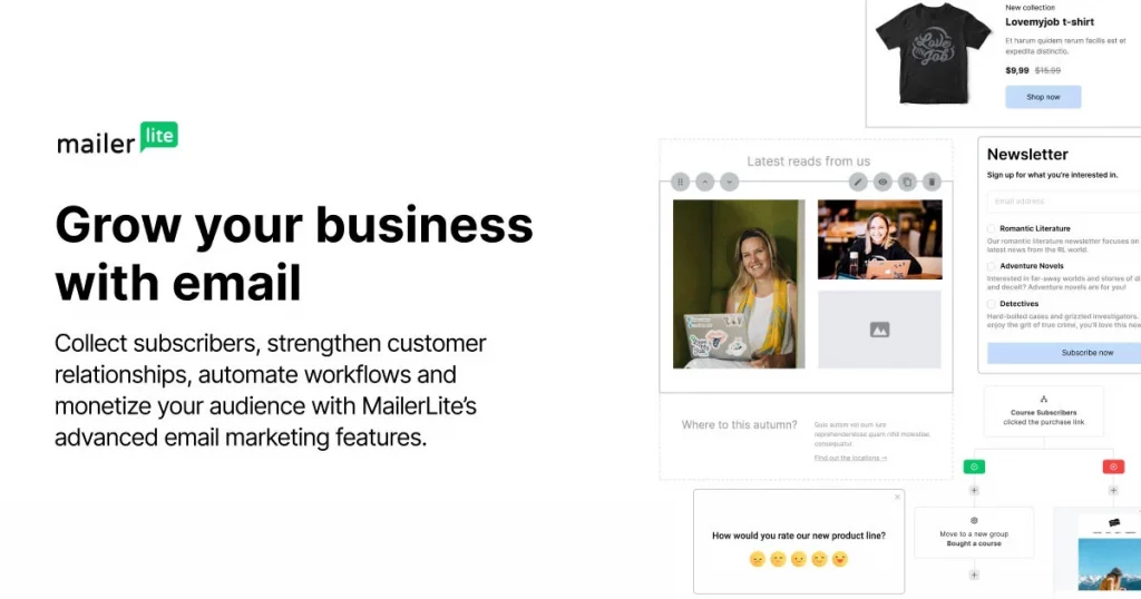 Interface de MailerLite