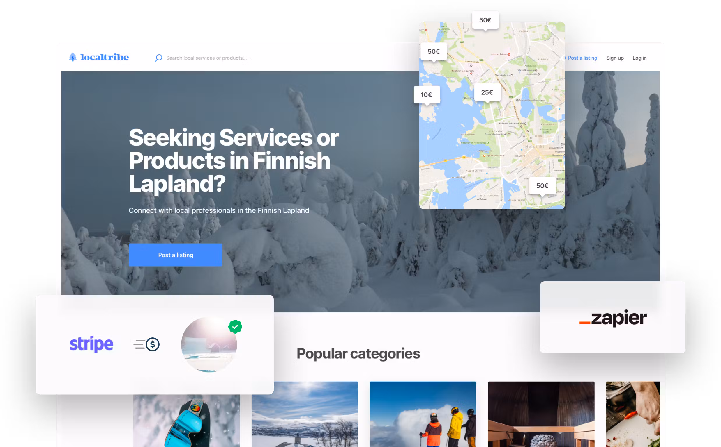 Interface de Sharetribe