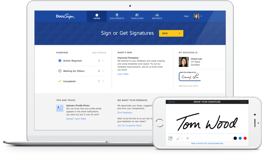 Interface de DocuSign