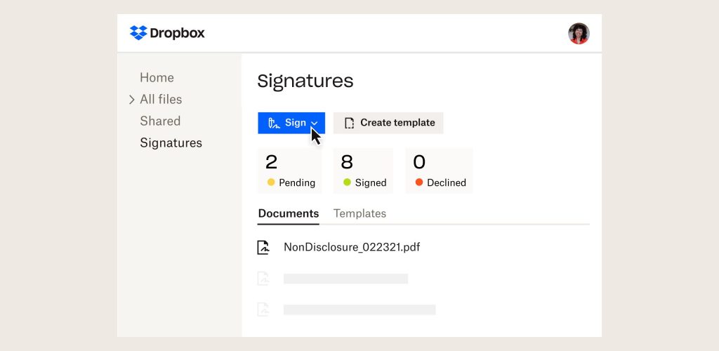 Dropbox Sign en images