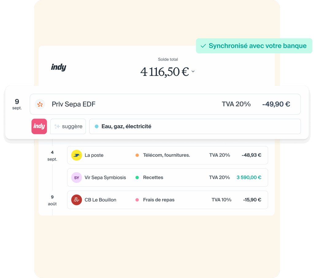 Interface de Indy Facturation