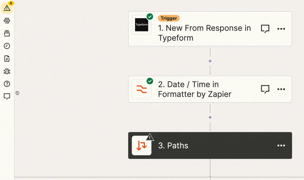 Interface de Zapier