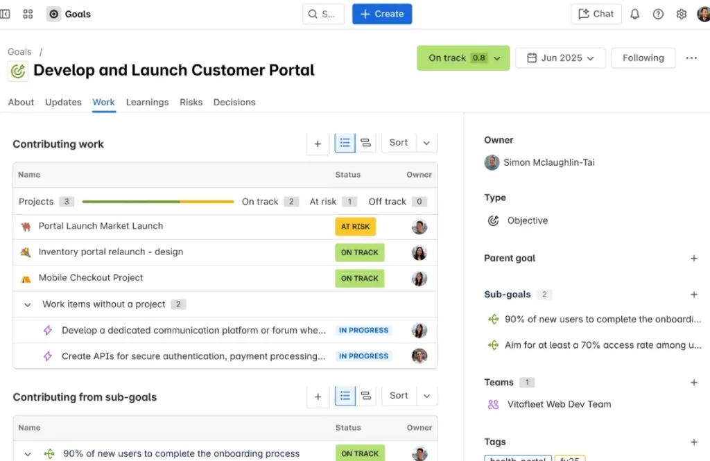 Interface de Jira