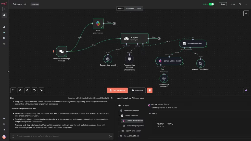 Interface de n8n