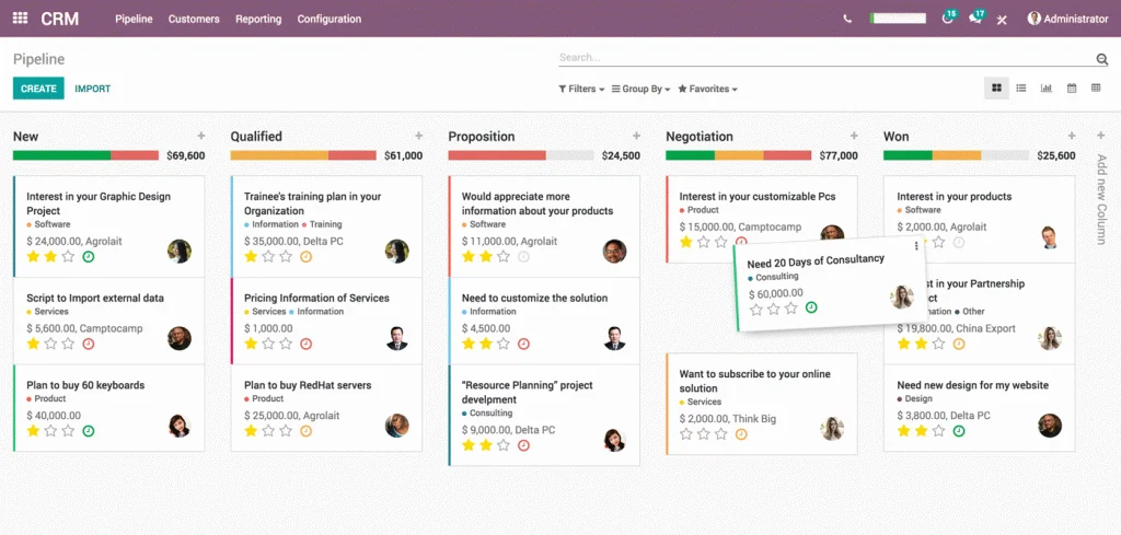 Odoo CRM en images