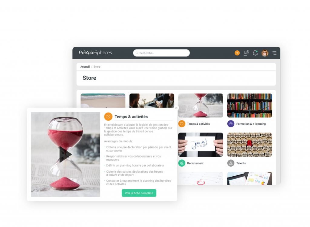 Interface de PeopleSphere