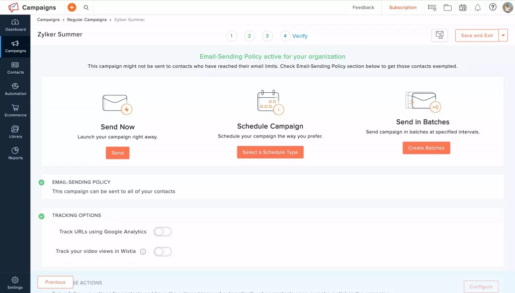 Zoho Campaigns en images