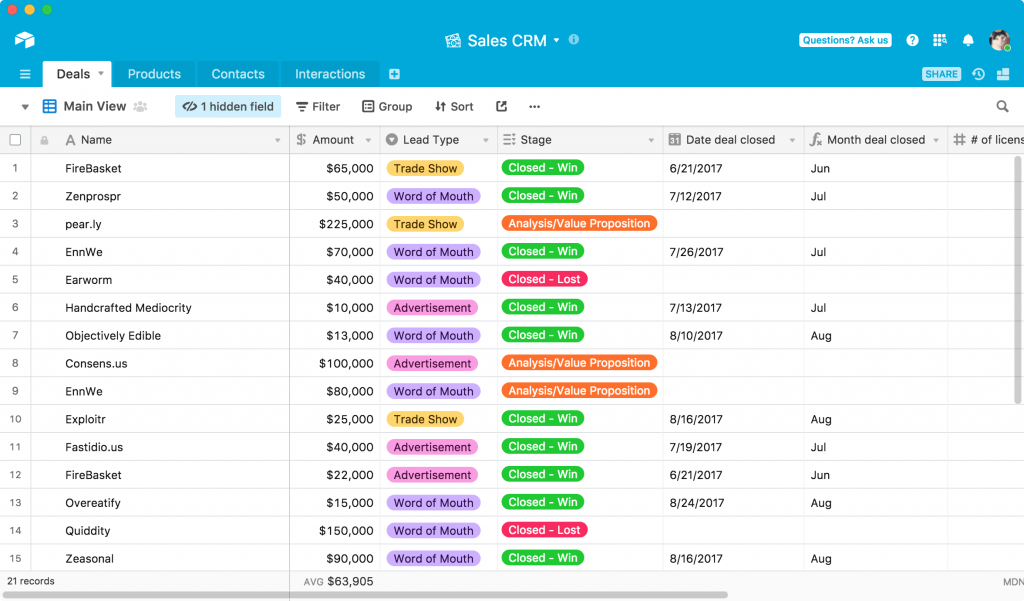 AirTable en images