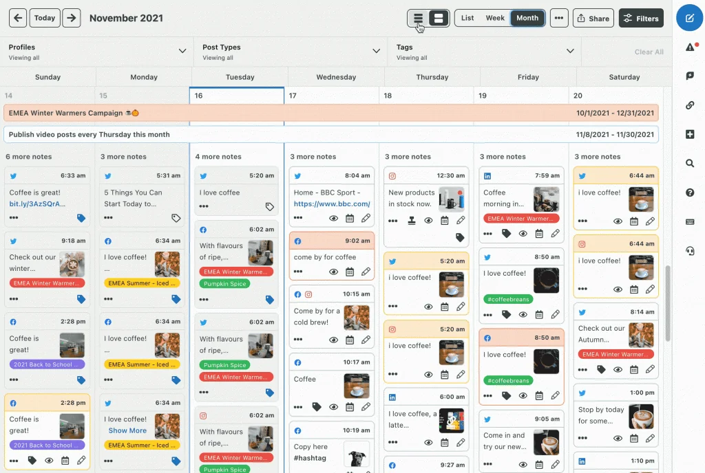 Interface de Sprout Social