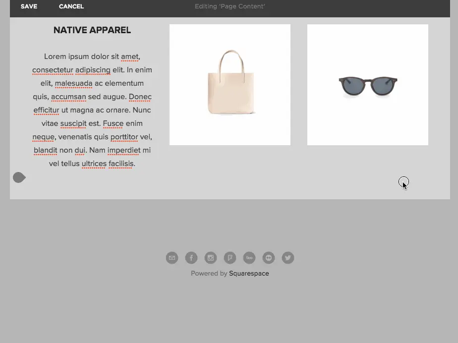 SquareSpace en images