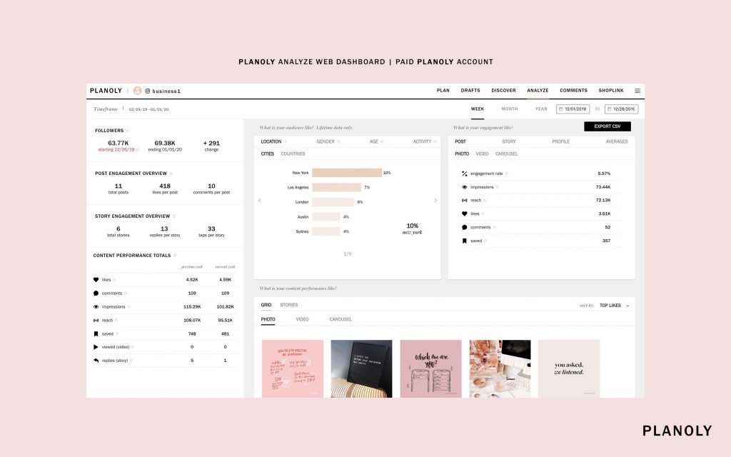 Interface de Planoly