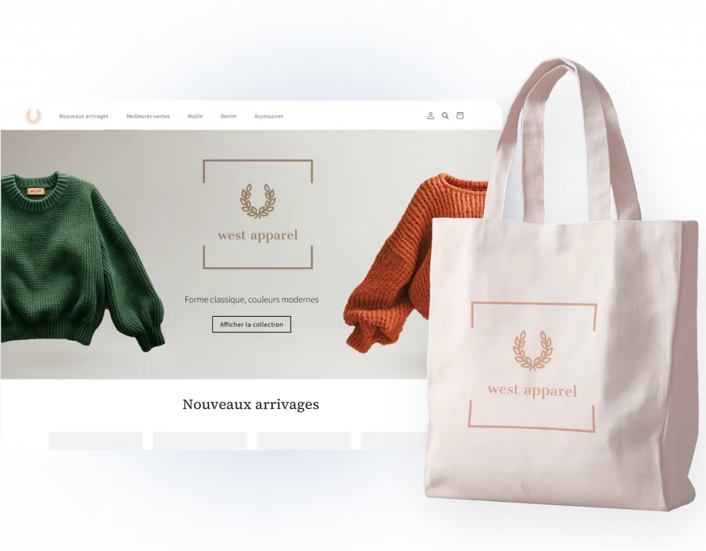 Interface de Shopify – Créateur de logo