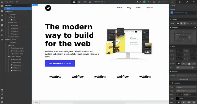 Webflow en images